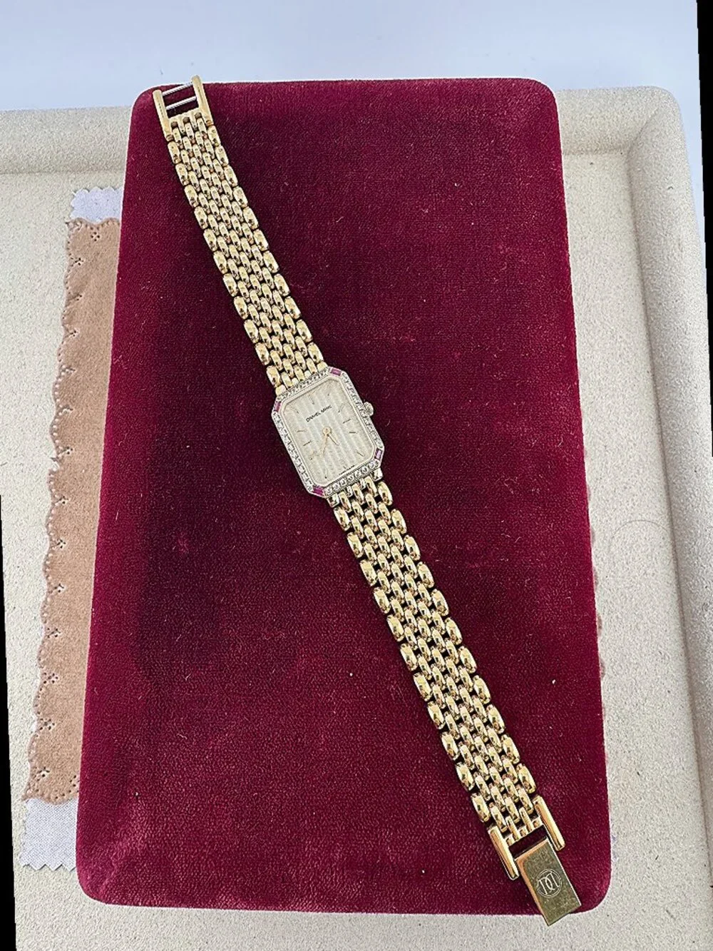 Vintage 18K 10 Micron Gold Plated Daniel Mink EleganceTank Dress Watch